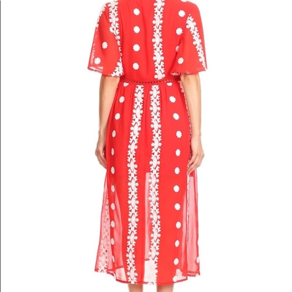 Young Essence Sexy Chiffon Embroidered Maxi Dress